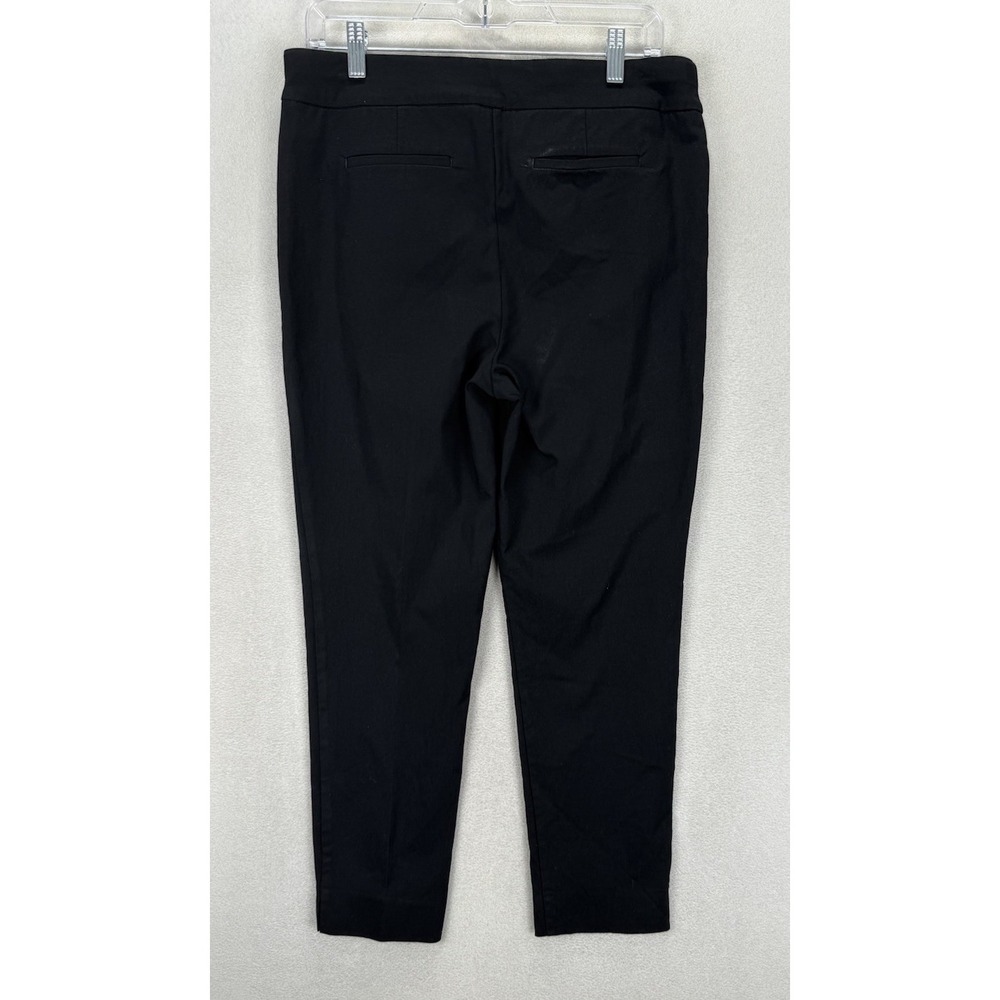 Chico's Women's Sz 1.5R Black Ankle Cropped Pull-On Ponte Knit Faux Pocket Pants - Picture 2 of 8